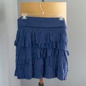 Tiered Raw edge Mini Skirt | LOFT
